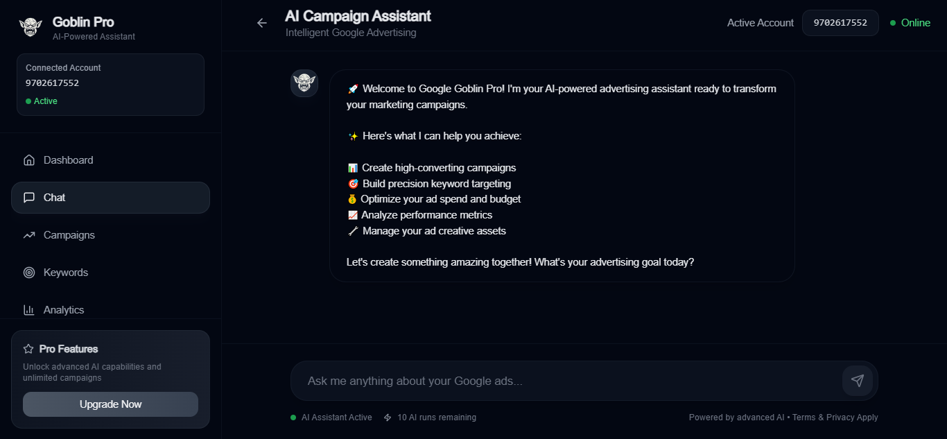 AI Brain creating ads